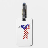 USA Patriottische VROUWEN GOLF Bagagelabel (Achterkant verticaal)