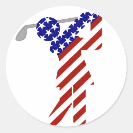 USA Patriottische VROUWEN GOLF Ronde Sticker
