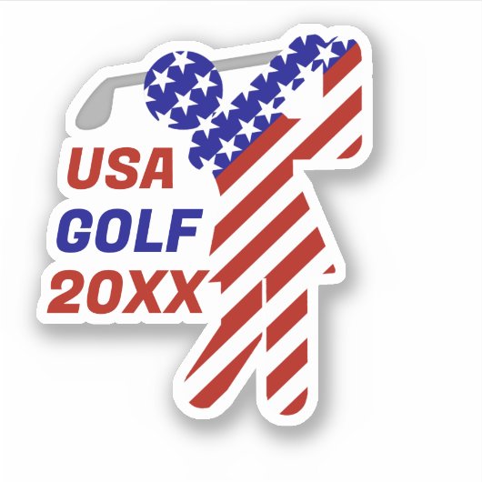 USA Patriottische VROUWENGOLF Sticker (Voorkant)