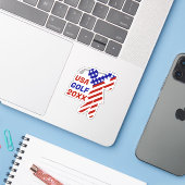 USA Patriottische VROUWENGOLF Sticker (Laptop met iPhone)