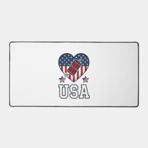 USA Patriottische Vuurwerk Hart Vintage Vector T-s Bureaumat