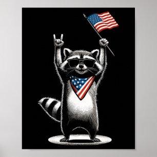 USA Patriottische Wasbeer Mannen Vrouwen Kinder Gr Poster
