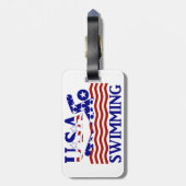 USA Patriottische Zwemsport Bagagelabel (Achterkant verticaal)