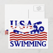 USA Patriottische Zwemsport Briefkaart (Voorkant / Achterkant)