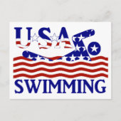 USA Patriottische Zwemsport Briefkaart (Voorkant)