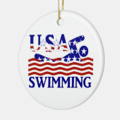 USA Patriottische Zwemsport Keramisch Ornament (Links)
