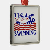 USA Patriottische Zwemsport Metalen Ornament