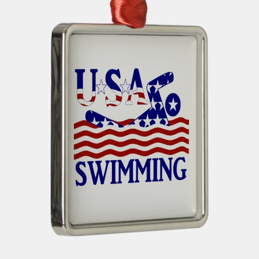 USA Patriottische Zwemsport Metalen Ornament (Rechts)