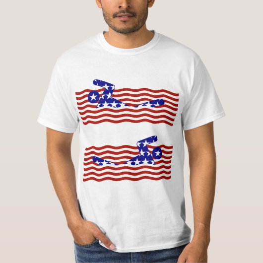 USA Patriottische Zwemsport T-shirt (Voorkant)