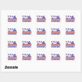 USA Patriottische Zwemsport Vierkante Sticker (Vel)