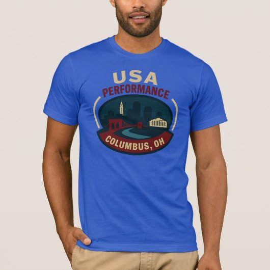USA Performance Columbus T-shirt (Voorkant)
