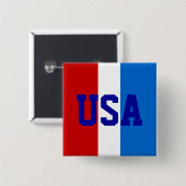 USA Pin Vierkante Button 5,1 Cm (Voorkant /achterkant)