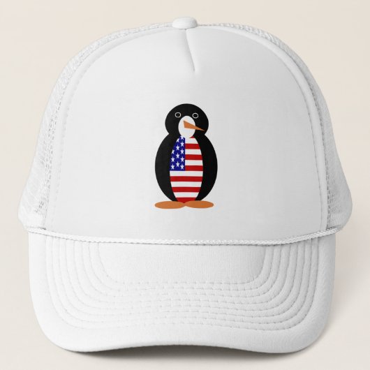 USA Pinguïn -- Amerikaanse Pinguïn Trucker Pet (Voorkant)