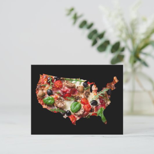USA Pizza Briefkaart (Staand voorkant)
