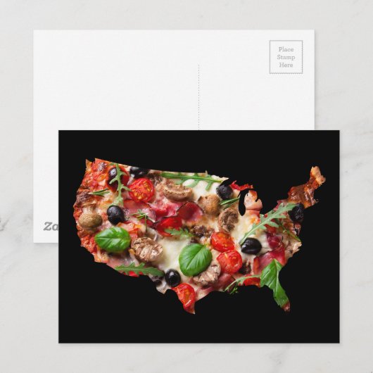 USA Pizza Briefkaart (Voorkant / Achterkant)