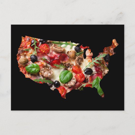 USA Pizza Briefkaart (Voorkant)