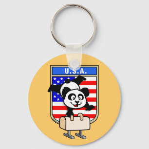 USA Pommel Horse Panda Sleutelhanger
