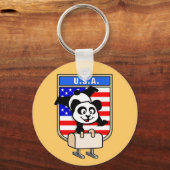USA Pommel Horse Panda Sleutelhanger (Voorkant)