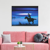 USA Pony Express 🐎 Cowboy Rider Painting Canvas Afdruk (Insitu (Woonkamer))