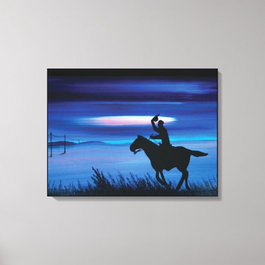 USA Pony Express 🐎 Cowboy Rider Painting Canvas Afdruk (Voorkant)