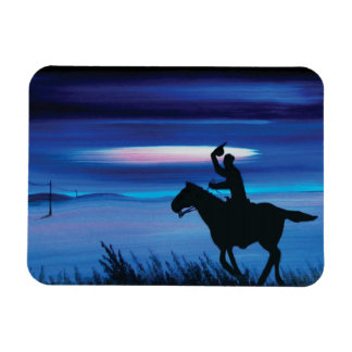 USA Pony Express 🐎 Cowboy Rider Painting Magneet