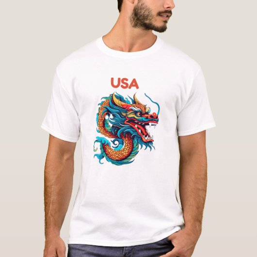 USA Power Dragon – Power Version T-shirt (Voorkant)