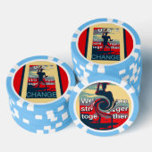 USA President Hillary Baby Blauw Gestreepte Rand Pokerchips (Opstapeling)