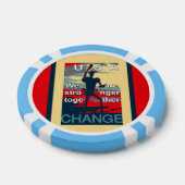 USA President Hillary Baby Blauw Gestreepte Rand Pokerchips (Enkel)