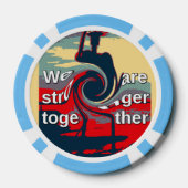 USA President Hillary Baby Blauw Gestreepte Rand Pokerchips (Achterkant)