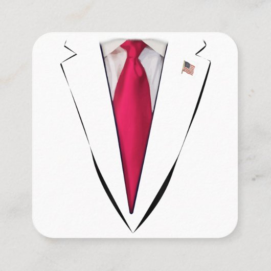 USA President Trump Suit Vierkante Visitekaartje (Achterkant)