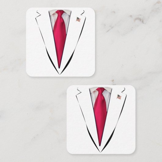 USA President Trump Suit Vierkante Visitekaartje (Voorkant / Achterkant)