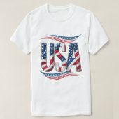 USA Pride Bold Letter Art – Flag Inside Edition T-shirt (Design voorkant)