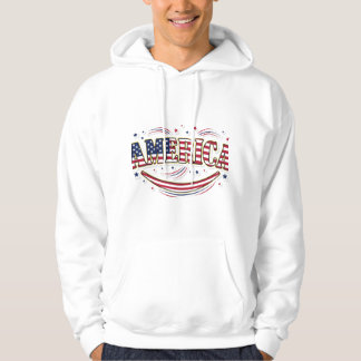 USA Pride Kleding & Kunst: Kale Adelaar en Vlag Hoodie