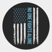 USA Prostaatkanker Bewustzijn Licht Blauw Ribbon S Ronde Sticker (Voorkant)