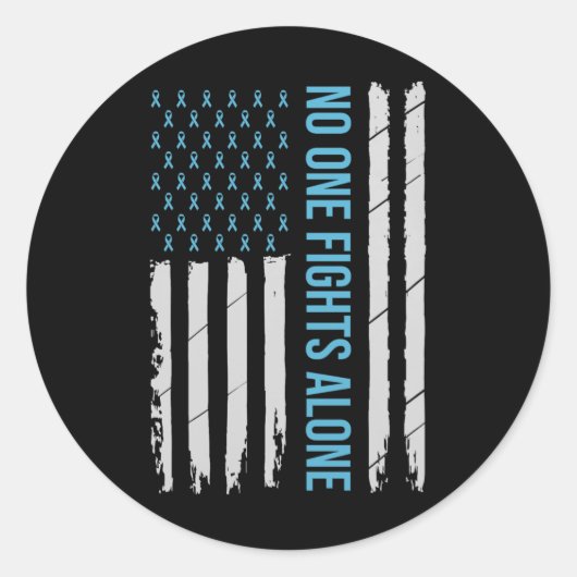 USA Prostaatkanker Bewustzijn Licht Blauw Ribbon S Ronde Sticker (Voorkant)