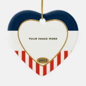 USA Proud Daughter Patriotic Heart Lijst Keramisch Ornament (Achterkant)