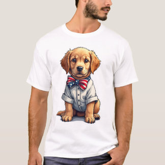USA Puppy Patriot Golden Retriever Vintage Tee 2 T-shirt