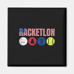 Usa Racketlon - Tafeltennis Badminton Squash Tenni Magneet