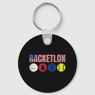 Usa Racketlon - Tafeltennis Badminton Squash Tenni Sleutelhanger