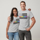 USA Rainbow Pride dunne lijn T-shirt (Unisex)