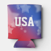 USA Red en Blue met Stars Koelbox Blikjeskoeler (Achterkant)