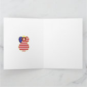 USA Red Hair Angel Kerstvlag gepersonaliseerd Kaart (Binnen)