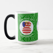 USA Red Hair Angel Kerstvlag gepersonaliseerd Magische Mok (Links)