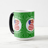 USA Red Hair Angel Kerstvlag gepersonaliseerd Magische Mok (Voorkant links)