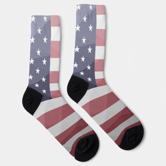 USA Red White Blue Geometric Mesh Pattern Sokken (Rechts)