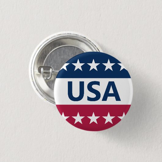 USA Red White en Blue met sterren Ronde Button 3,2 Cm (Voorkant /achterkant)