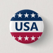 USA Red White en Blue met sterren Ronde Button 3,2 Cm (Voorkant)