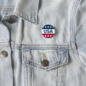 USA Red White en Blue met sterren Ronde Button 3,2 Cm (In situ)