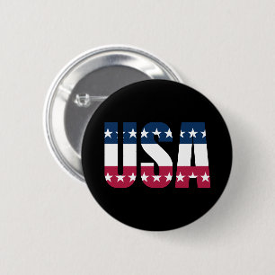 USA Red White en Blue met sterren Ronde Button 5,7 Cm