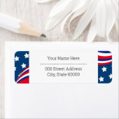 USA Red White en Blue Patriotic Return Address Etiket (Insitu)
